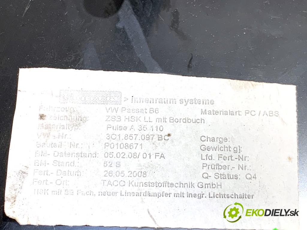 VW PASSAT CC B6 coupe 2011 103 kW 2.0 TDI 1968 přihrádka kastlík spolujezdce 3C1857114 (Přihrádka (kastlík))