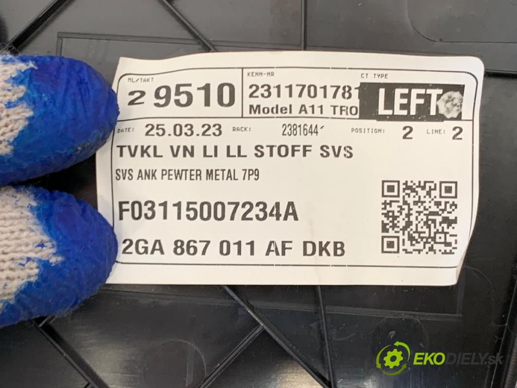 VW T-ROC SUV 2023 110 kW 1.5 TSI 1495 čalúnenie Dvere ľavy predný