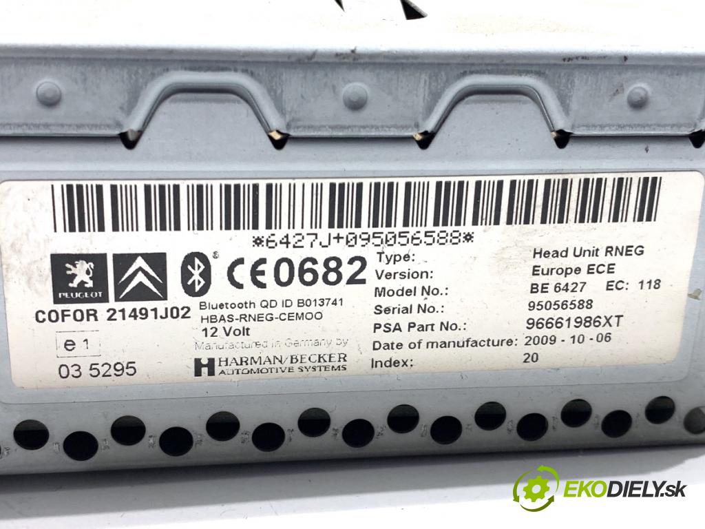 CITROEN C4 PICASSO I nadwozie wielkoprzestrzenne (MPV) 2009 80 kW 1.6 HDi 1560 RADIO 96661986XT (Audio zariadenie)