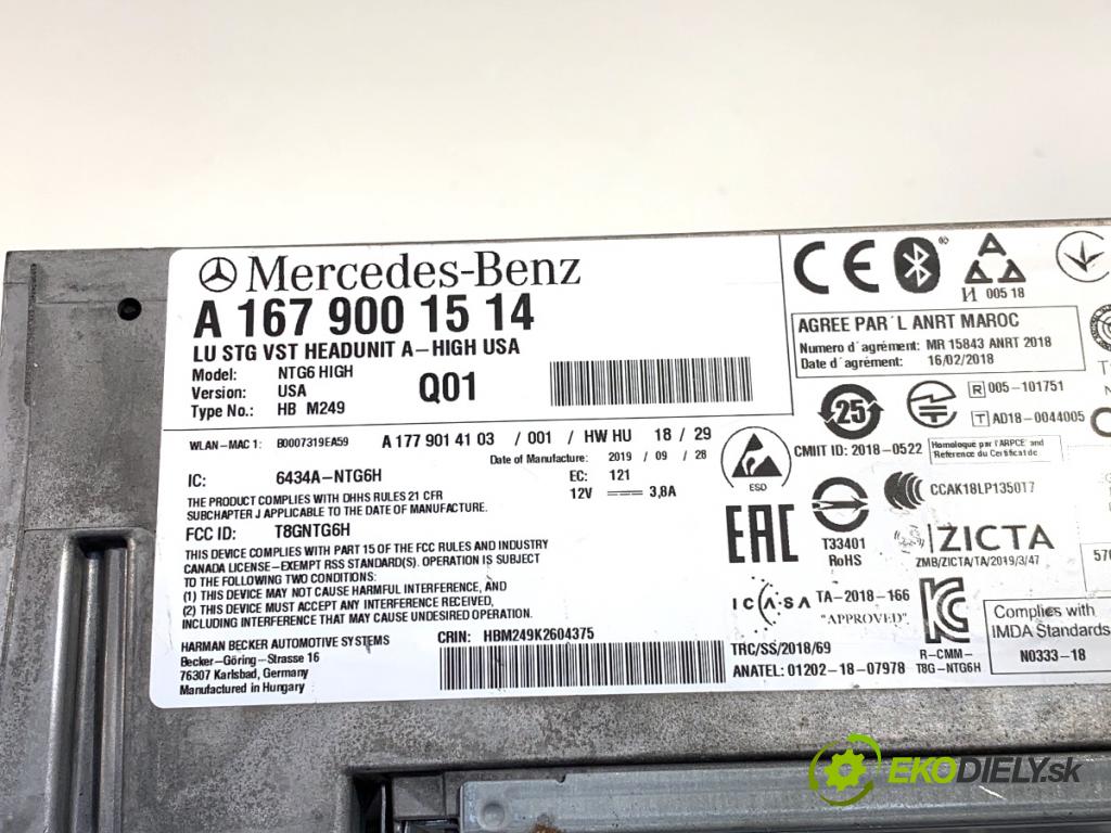 MERCEDES-BENZ GLE SUV 2020 270 kW GLE 450 EQ Boost 4-matic (167.157) 2498 RADIO mavigace A1679001514 (Audio zařízení)