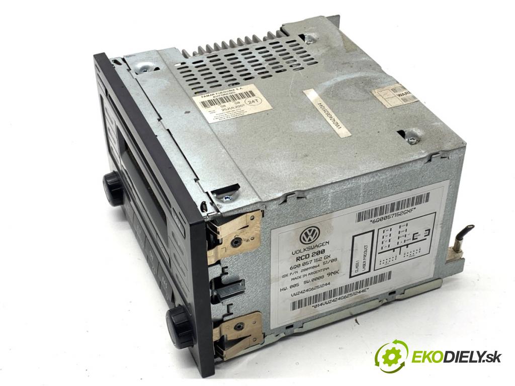 VW POLO IV 9N liftback 2007 51 kW 1.4 TDI 1422 RADIO 6Q0057152G (Audio zariadenie)