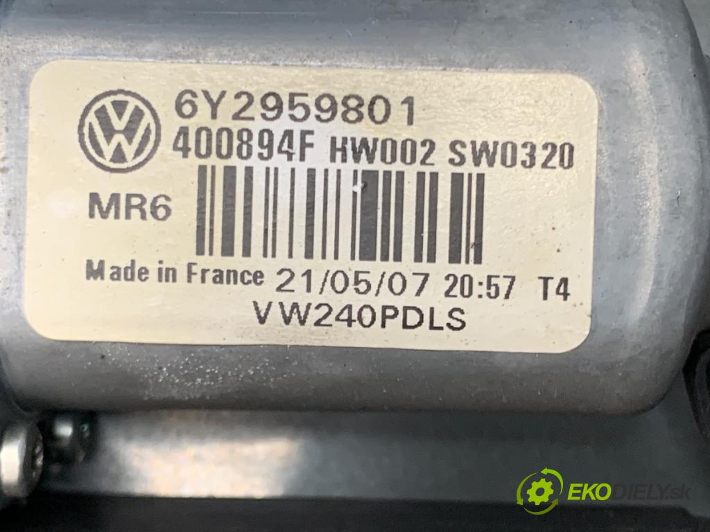VW POLO IV 9N liftback 2007 51 kW 1.4 TDI 1422 mechanismus okna pravý přední část 6Y2959801