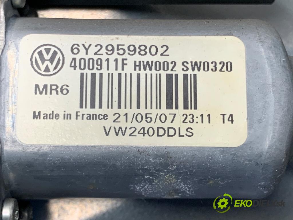 VW POLO IV 9N liftback 2007 51 kW 1.4 TDI 1422 Mechanizmus okna ľavy predný 6Y2959802