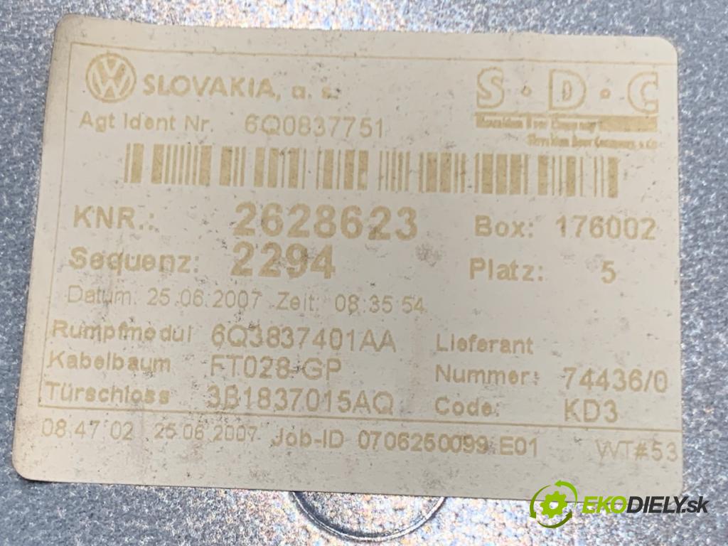 VW POLO IV 9N liftback 2007 51 kW 1.4 TDI 1422 mechanismus okna levý přední část 6Y2959802
