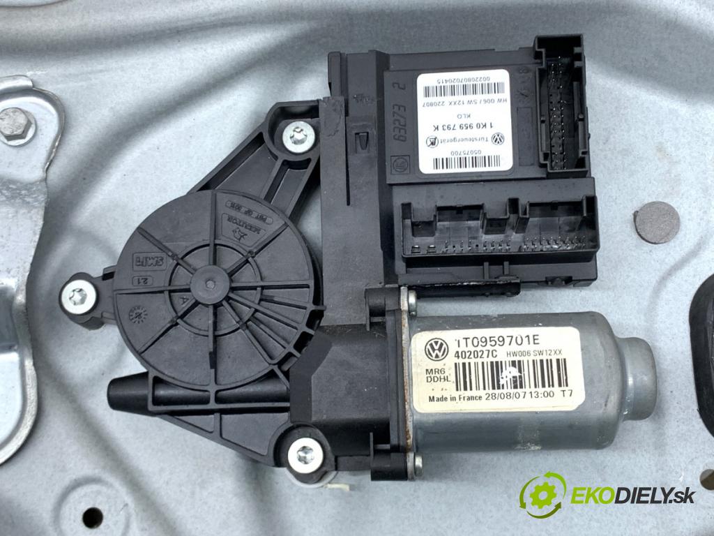 VW TOURAN nadwozie wielkoprzestrzenne (MPV) 2007 77 kW 1.9 TDI 1896 Mechanizmus okna ľavy predný 1K0959793K