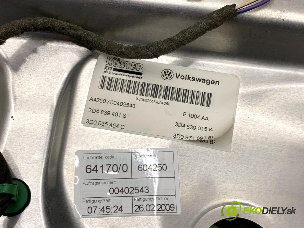 VW PHAETON sedan 2009 176 kW 3.0 V6 TDI 4motion 2967 Mechanizmus okna ľavy zad 3D0959703G