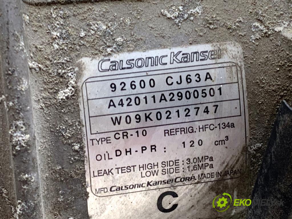 NISSAN VERSA N16 sedan 2010 91 kW 1.8 1798 Kompresor klimatizácie 92600CJ63A (Kompresor klimatizácie)