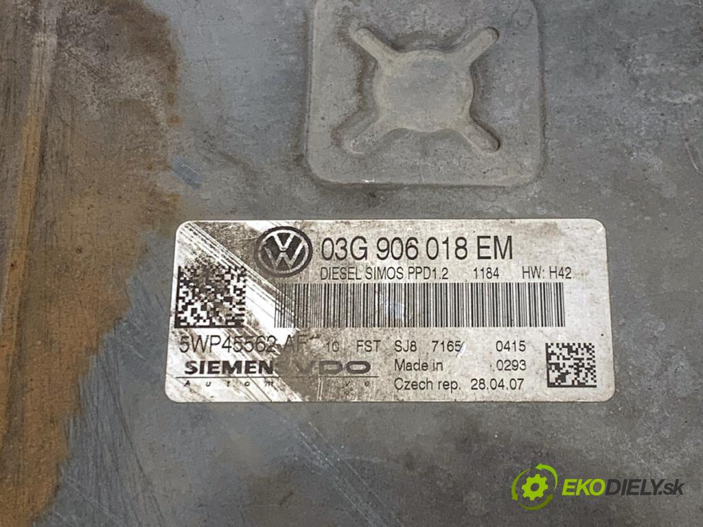VW PASSAT B6 sedan 2007 125 kW 2.0 TDI 1968 řídící jednotka motora 03G906018EM (Řídicí jednotka)