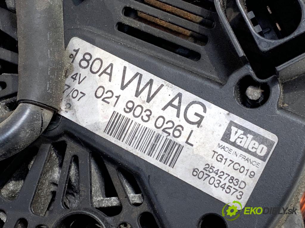 VW PASSAT B6 sedan 2007 125 kW 2.0 TDI 1968 Alternátor 021903026L (Alternátor)