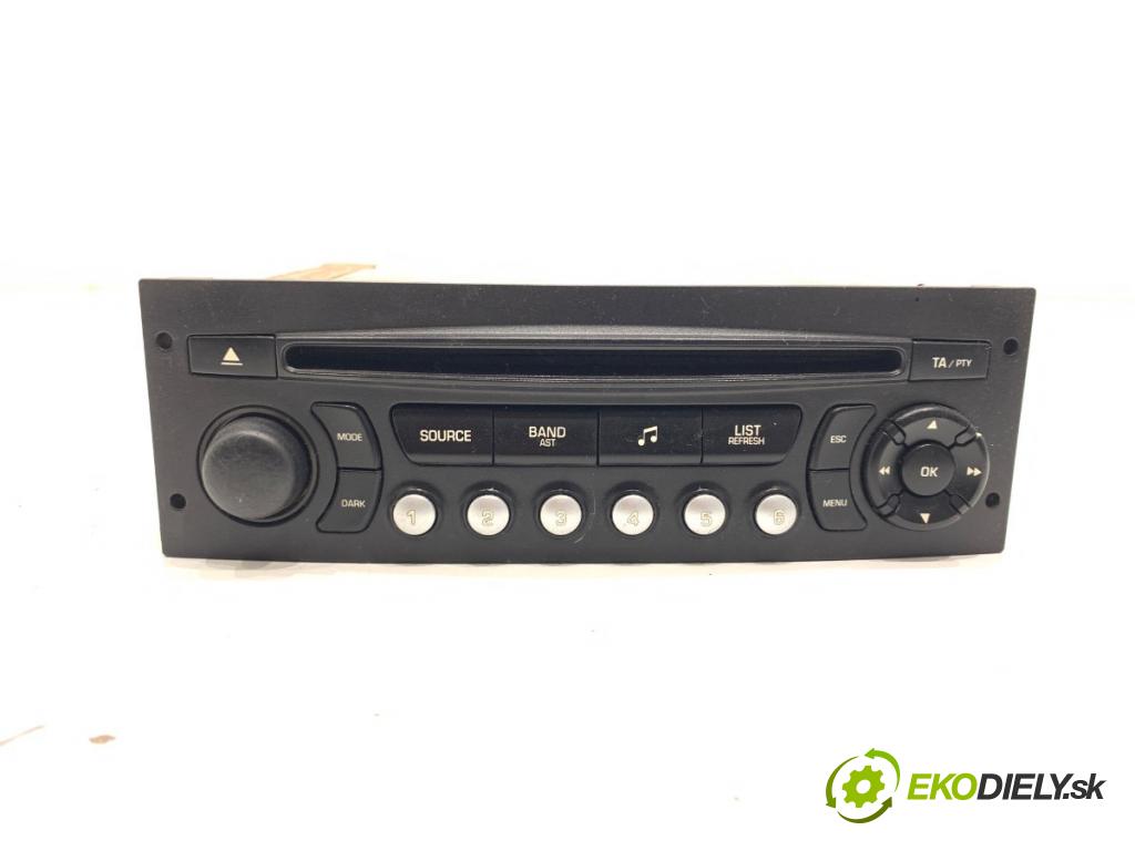 PEUGEOT 207 liftback 2007 50 kW 1.4 HDi 1398 RADIO 96639628XT (Audio zariadenie)