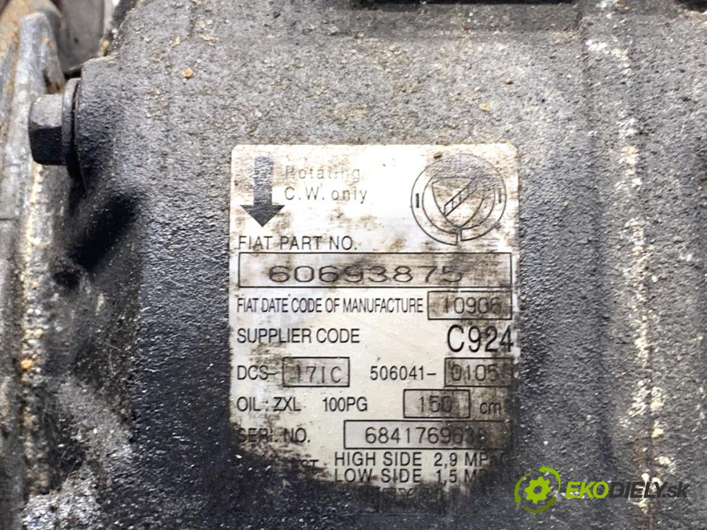 ALFA ROMEO 159 sedan 2006 103 kW 1.8 MPI (939AXL1A) 1796 Kompresor klimatizácie 60693875 (Kompresor klimatizácie)