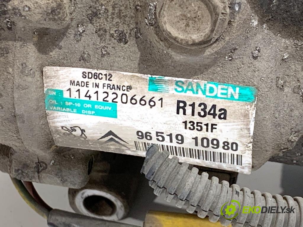 CITROEN C4 I liftback 2006 80 kW 1.6 16V 1587 Kompresor klimatizácie 9651910980 (Kompresor klimatizácie)