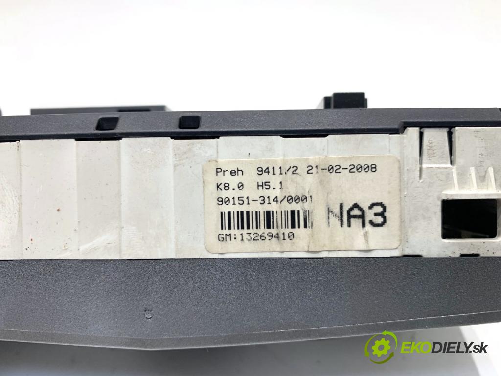 OPEL ASTRA H liftback 2007 66 kW 1.3 CDTI (L48) 1248 Panel ovládania kúrenia 13269410 (Prepínacie páčky pod volantom)