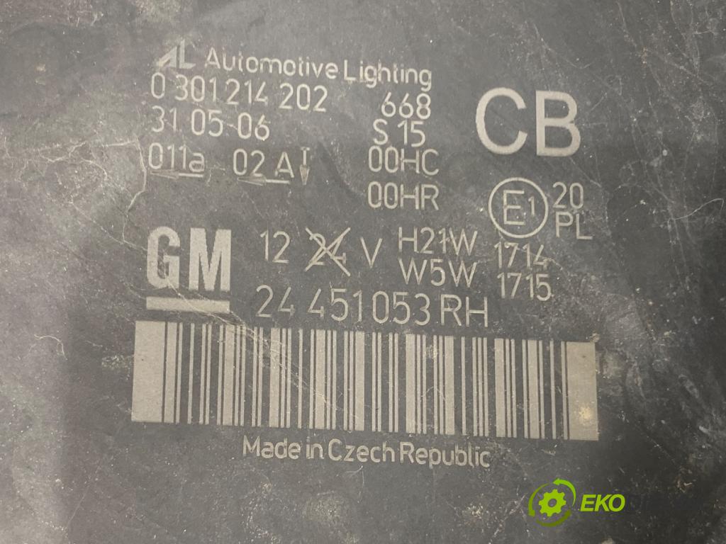 OPEL ZAFIRA B nadwozie wielkoprzestrzenne (MPV) 2006 77 kW 1.6 (M75) 1598 Svetlomet pravy predný 24451053