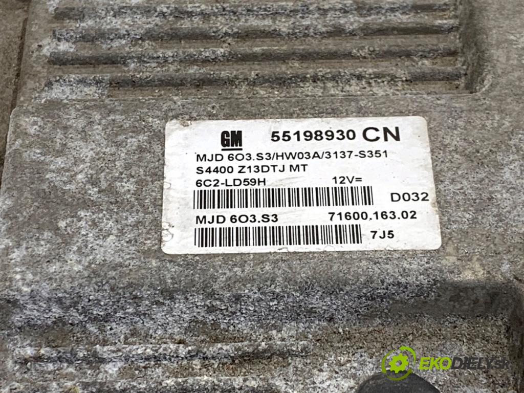 OPEL CORSA D liftback 2007 55 kW 1.3 CDTI (L08, L68) 1248 řídící jednotka motora 55198930 (Řídicí jednotka)