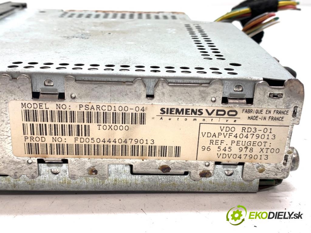 PEUGEOT 307 CC kabriolet 2004 100 kW 2.0 16V 1997 RADIO 96545978XT (Audio zariadenie)