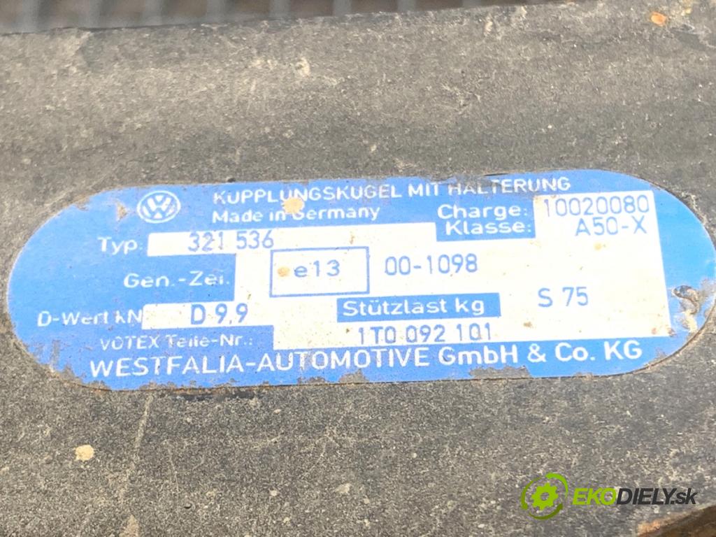 VW TOURAN nadwozie wielkoprzestrzenne (MPV) 2005 77 kW 1.9 TDI 1896 Hák ťažné zariadenie 1T0092101 (Ťažné zariadenie)