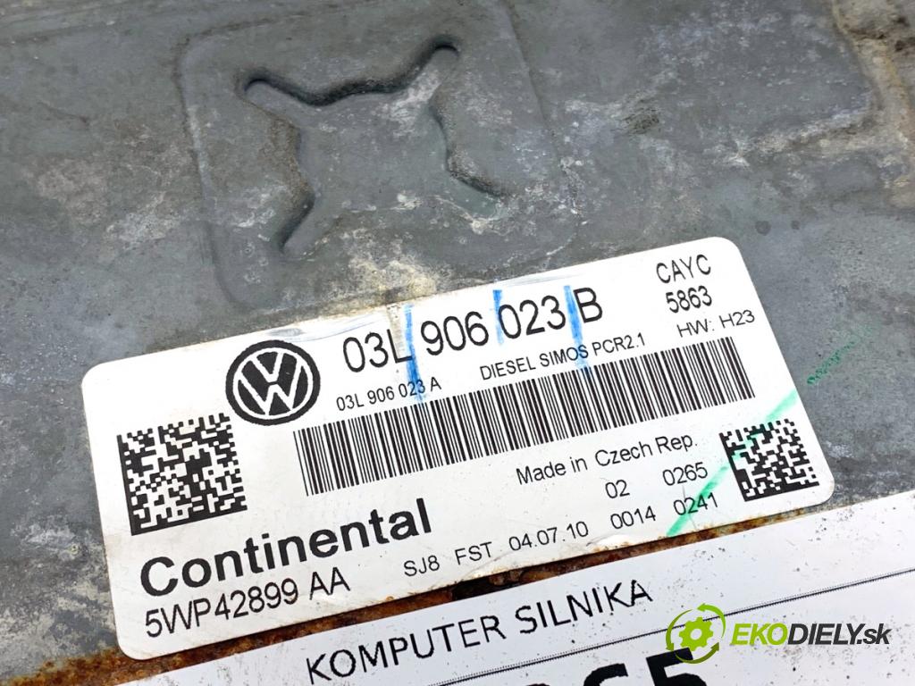 VW GOLF VI Kombi 2010 77 kW 1.6 TDI 1598 riadiaca jednotka Motor 03L906023B (Riadiaca jednotka)