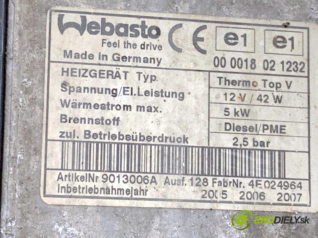 VW TOURAN nadwozie wielkoprzestrzenne (MPV) 2005 77 kW 1.9 TDI 1896 Webasto 1K0815005FR (Webasto (nezávislé kúrenie))