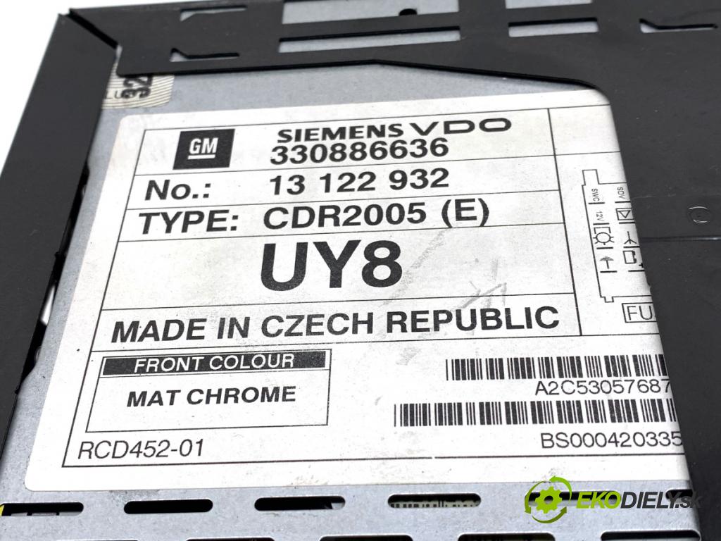 OPEL MERIVA A nadwozie wielkoprzestrzenne (MPV) 2004 92 kW 1.8 (E75) 1796 RADIO 13122932 (Audio zariadenie)