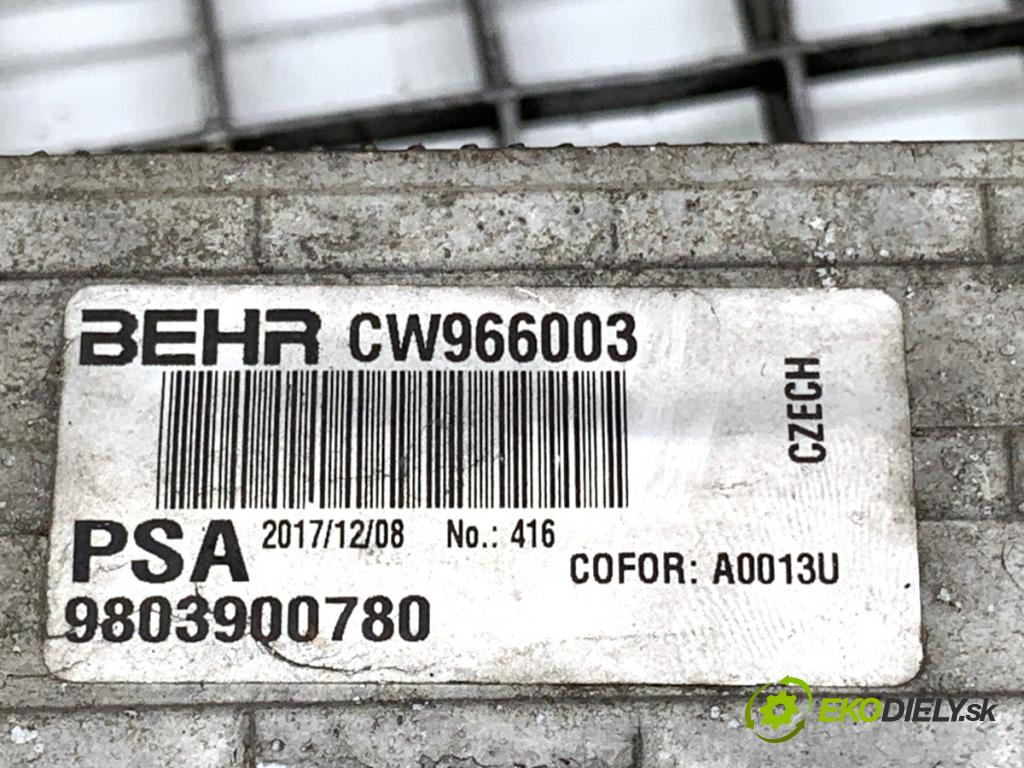 CITROEN C3 III liftback 2018 81 kW 1.2 PURETECH 110 1199 intercooler 9803900780 (Intercooler (chladič nasávaného vzduchu))