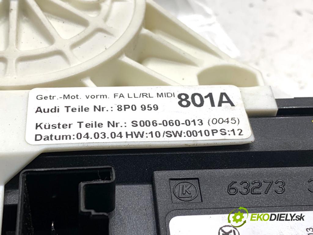 AUDI A3 8P liftback 2004 77 kW 1.9 TDI 1896 motor sťahovaní okna levý přední část 8P0959801A