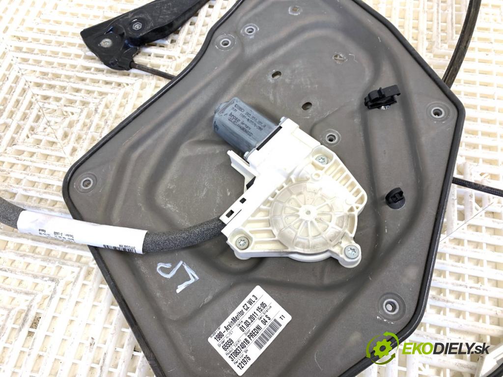 SKODA SUPERB II Kombi 2011 103 kW 2.0 TDI 1968 Mechanizmus okna ľavy predný 3T0837401B