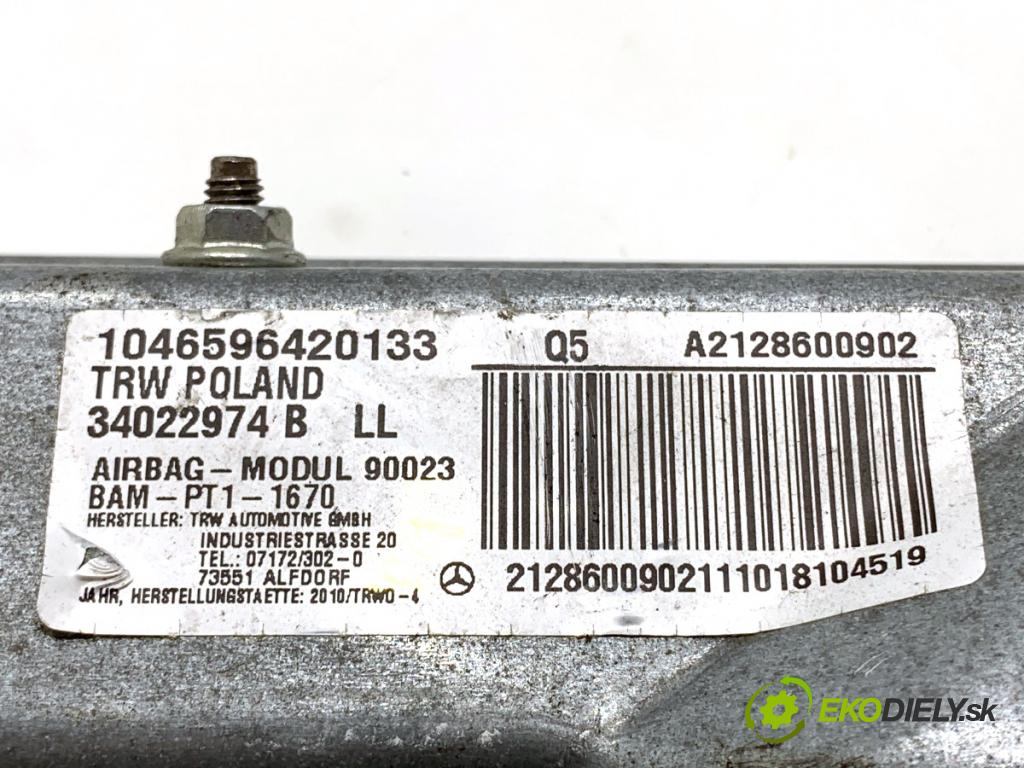 MERCEDES-BENZ S212 Kombi 2010 170 kW E 350 CDI (212.225) 2987 AirBag koleno: A2128600902