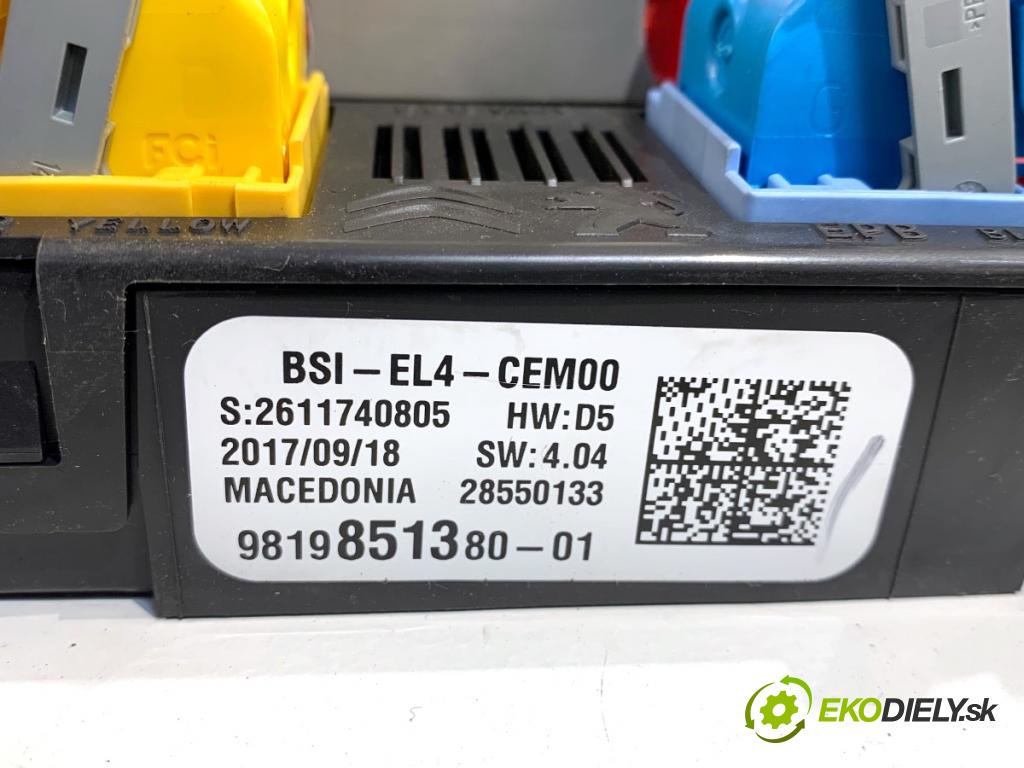 CITROEN C4 PICASSO II nadwozie wielkoprzestrzenne (MPV) 2018 88 kW 1.6 BlueHDi 120 1560 Modul BSI 9819851380 (Poistková skrinka)