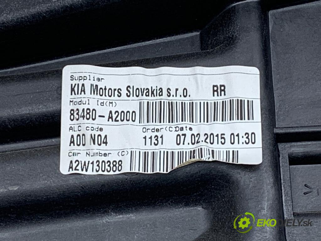 KIA CEED Kombi 2015 81 kW 1.6 CRDi 110 1582 mechanismus okna pravý zadní část 83480-A2000