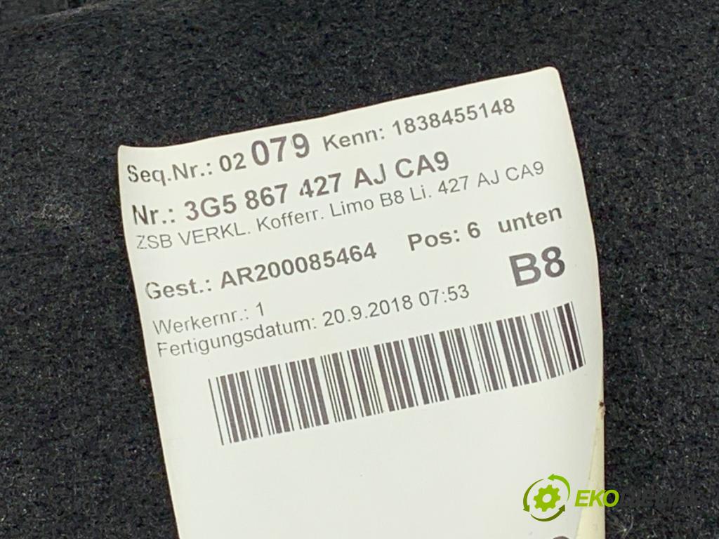 VW PASSAT B8 sedan 2018 110 kW 2.0 TDI 1968 čalúnenie kufra ľavy 3G5867427AJ