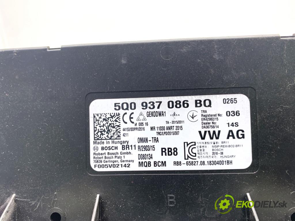 VW PASSAT B8 sedan 2018 110 kW 2.0 TDI 1968 modul komfortu 5Q0937086BQ (Komfortní modul)