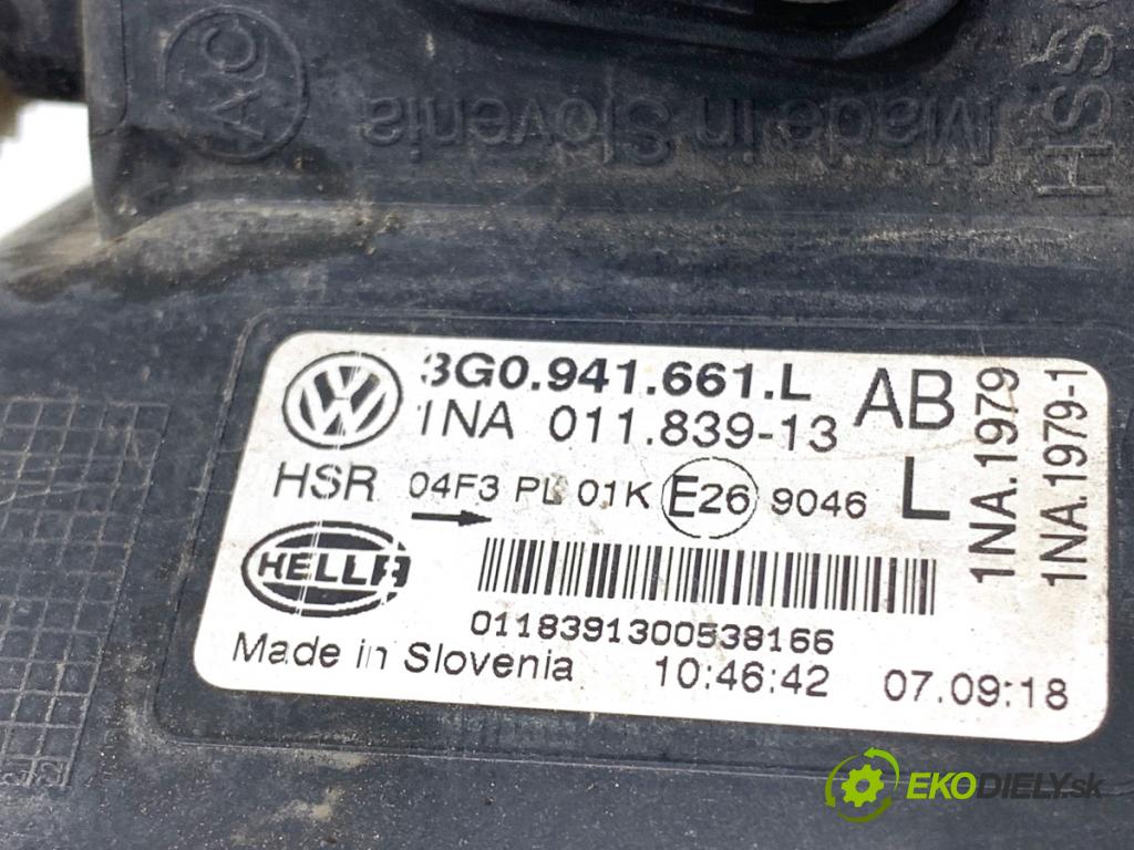 VW PASSAT B8 sedan 2018 110 kW 2.0 TDI 1968 hmlové svetlo, hmlovka levý přední část 3G0941661L