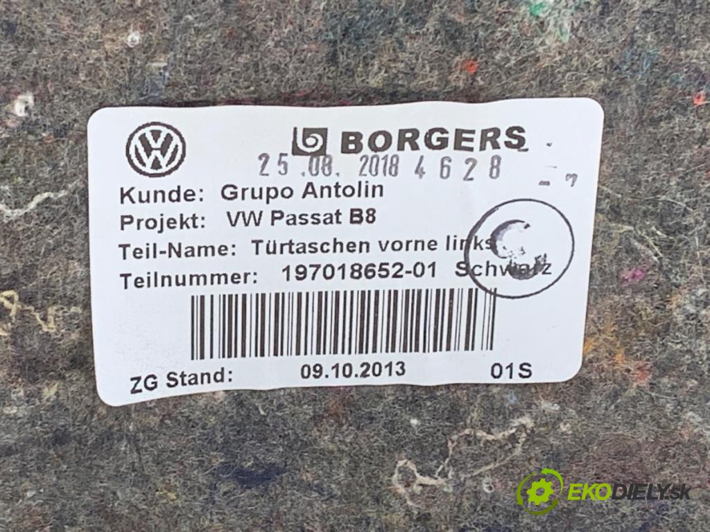 VW PASSAT B8 sedan 2018 110 kW 2.0 TDI 1968 čalúnenie Dvere ľavy predný