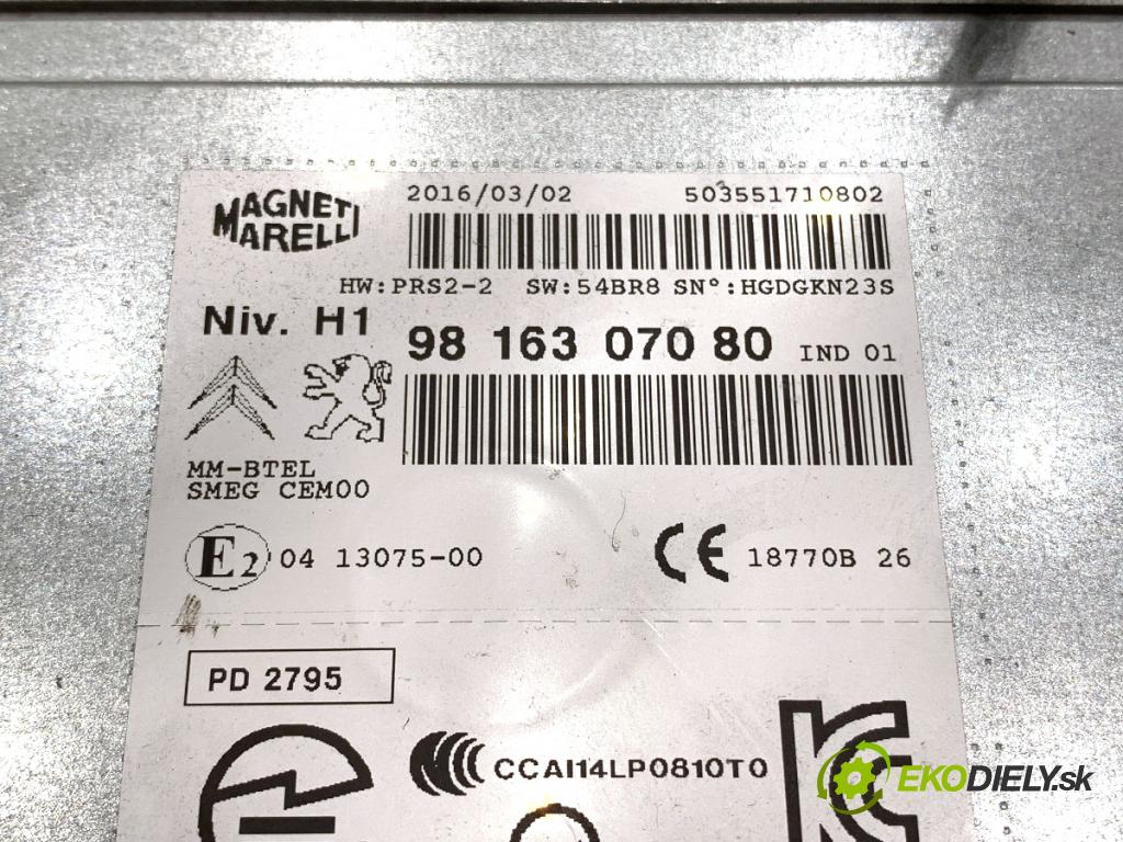 PEUGEOT 308 II liftback 2016 96 kW 1.2 THP 130 1199 RADIO 9816307080 (Audio zariadenie)