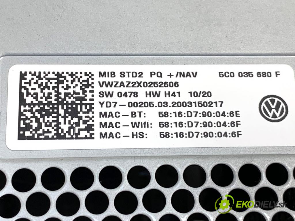VW CADDY IV Nadwozie pełne/minivan 2020 110 kW 2.0 TDI 1968 RADIO 5C0035680F (Audio zariadenie)