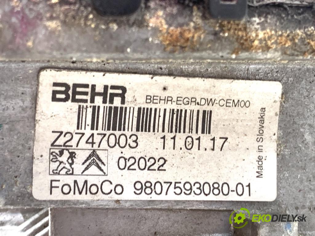 PEUGEOT 508 I sedan 2017 133 kW 2.0 BlueHDi 180 1997 Ventil EGR CHLADIČ: 9807593080