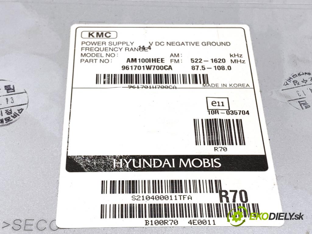 KIA RIO III sedan 2012 63 kW 1.25 CVVT 1248 RADIO 961701W700CA (Audio zariadenie)