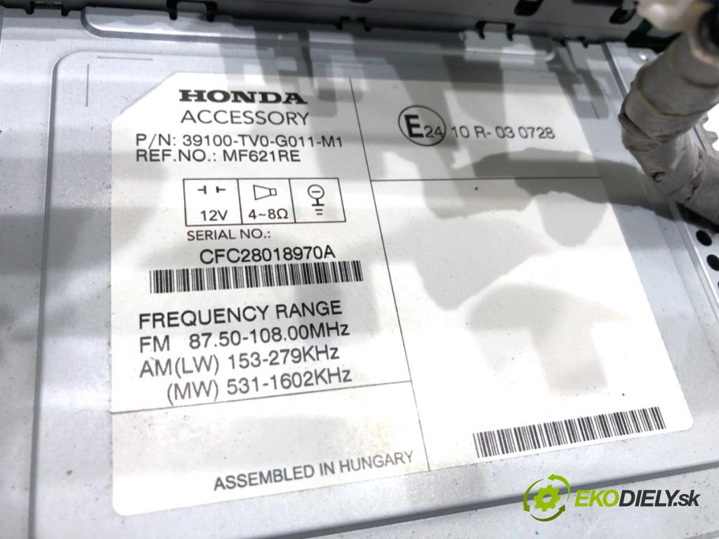 HONDA CIVIC IX liftback 2012 73 kW 1.4 i-VTEC (FK1) 1339 RADIO 39100-TV0-G011-M1 (Audio zariadenie)