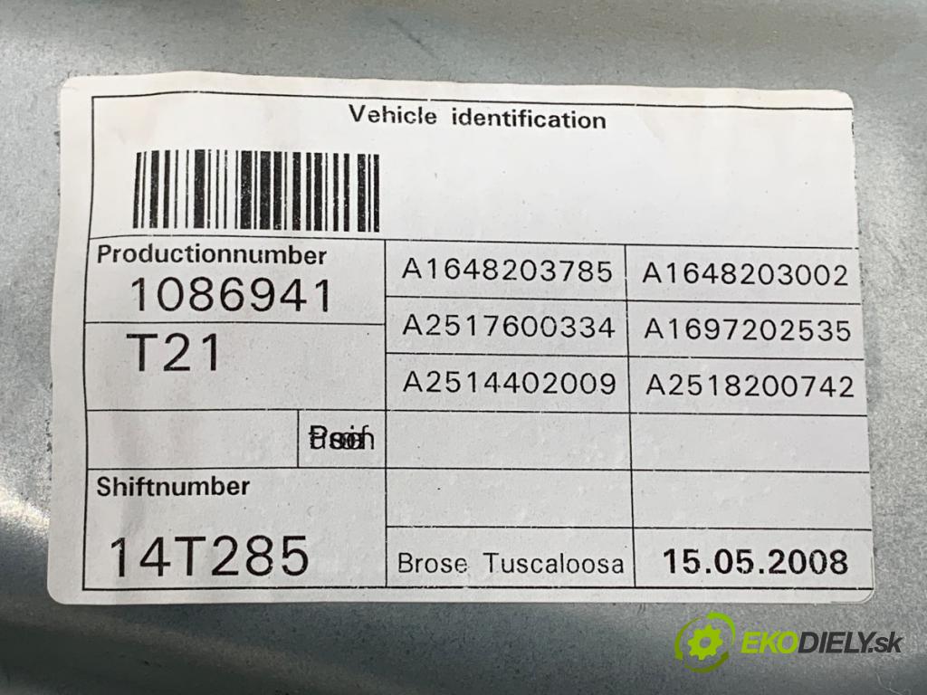 MERCEDES-BENZ W251 nadwozie wielkoprzestrzenne (MPV) 2008 165 kW R 320 CDI 4-matic (251.022, 251.122) 2987 Mechanizmus okna ľavy predný A2518200742