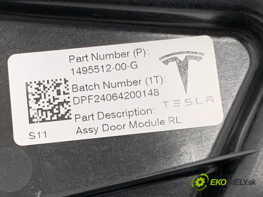 TESLA MODEL Y SUV 2024 220 kW EV Mechanizmus okna ľavy zad 1495512-00-G