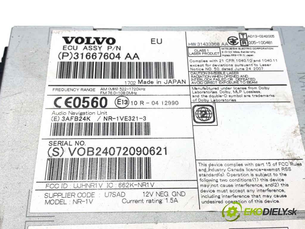 VOLVO V60 I Kombi 2017 140 kW 2.0 D4 1969 RADIO 31667604 (Audio zariadenie)