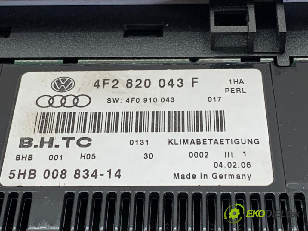 AUDI A6 C6 sedan 2006 125 kW 2.0 TFSI 1984 Panel ovládaní topení 4F2820043F (Páčky pod volantem)