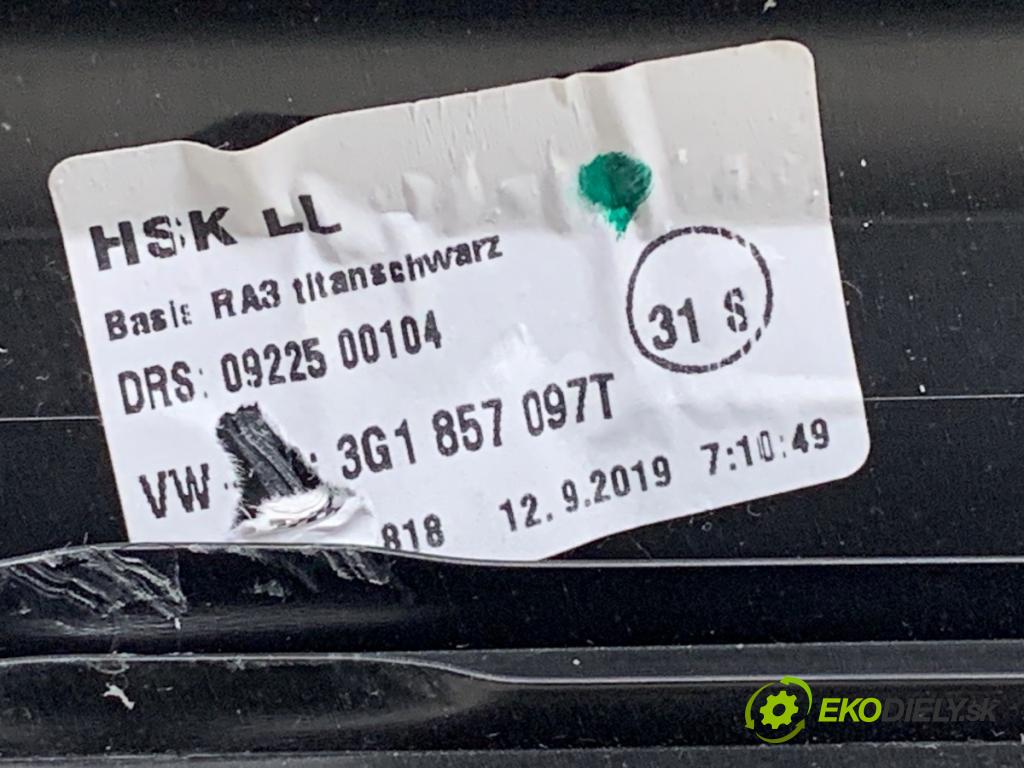 VW PASSAT B8 Kombi 2019 110 kW 2.0 TDI 1968 Priehradka, kastlík spolujazdca 3G1857097T (Priehradka (kastlík))