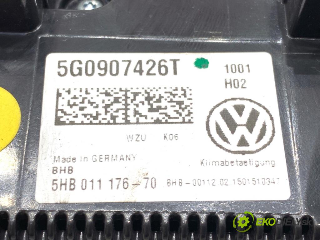 VW GOLF VII Kombi 2015 77 kW 1.6 TDI 1598 Panel ovládania kúrenia 5G0907426T (Prepínacie páčky pod volantom)