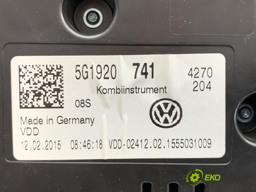 VW GOLF VII Kombi 2015 77 kW 1.6 TDI 1598 prístrojovka 5G1920741 (Přístrojová deska)