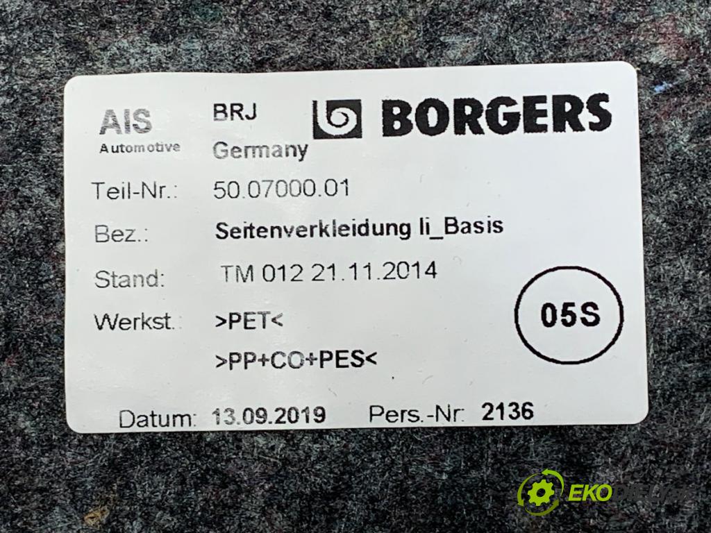 VW PASSAT B8 Kombi 2019 110 kW 2.0 TDI 1968 čalúnenie kufra ľavy 3G9867427L
