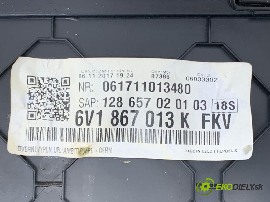 SKODA FABIA III Kombi 2017 77 kW 1.4 TDI 1422 čalúnenie Dvere ľavy predný