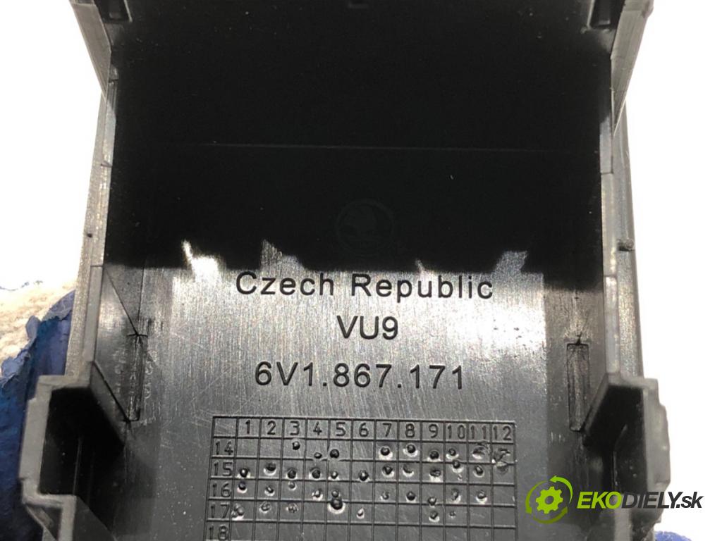 SKODA FABIA III Kombi 2017 77 kW 1.4 TDI 1422 Prepínač okien 6V0959858A (Prepínacie páčky pod volantom)
