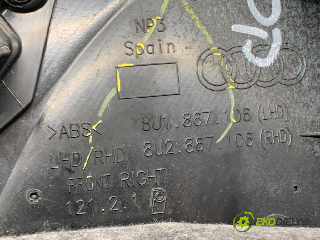 AUDI Q3 I SUV 2016 147 kW 2.0 TFSI quattro 1984 ča dveře pravý přední část